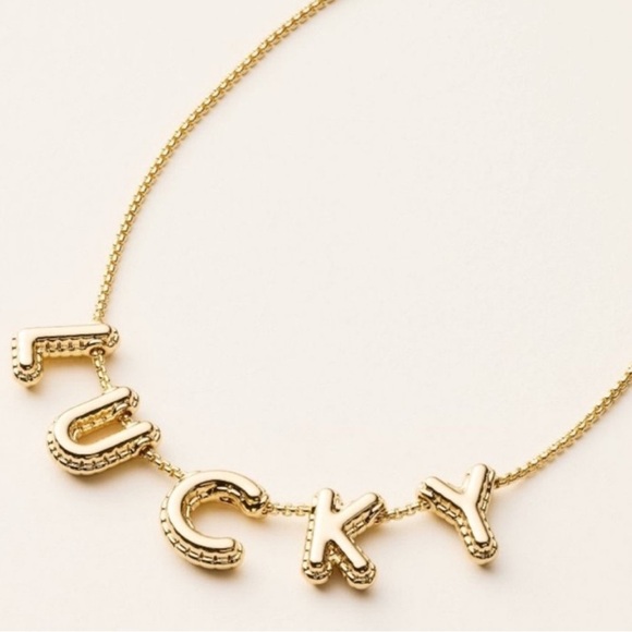 Kate Spade Lucky Necklace Gold Script New in Box Target Collab Coquette
Bubble - Picture 2 of 12